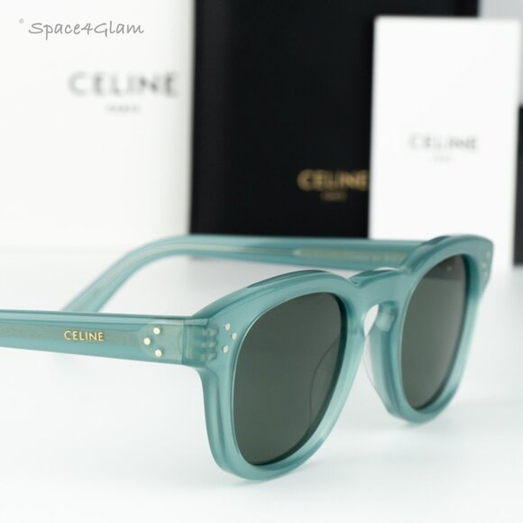 Celine Women Sunglasses Lime Green Transparent Square CL40233I 3 DOTS 93N NEW main image 4
